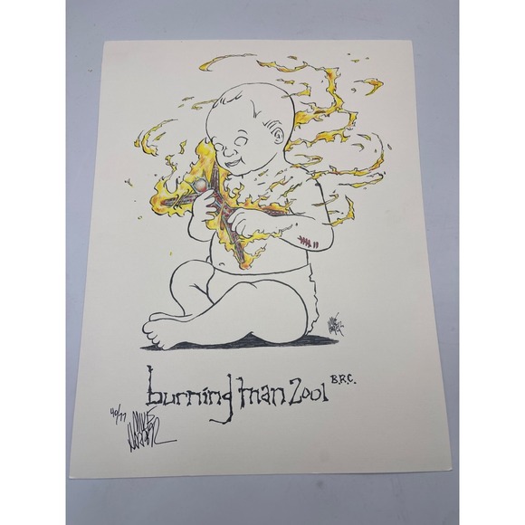 Burning Man 2001 Mike Harper Signed Poster #40/77 RARE